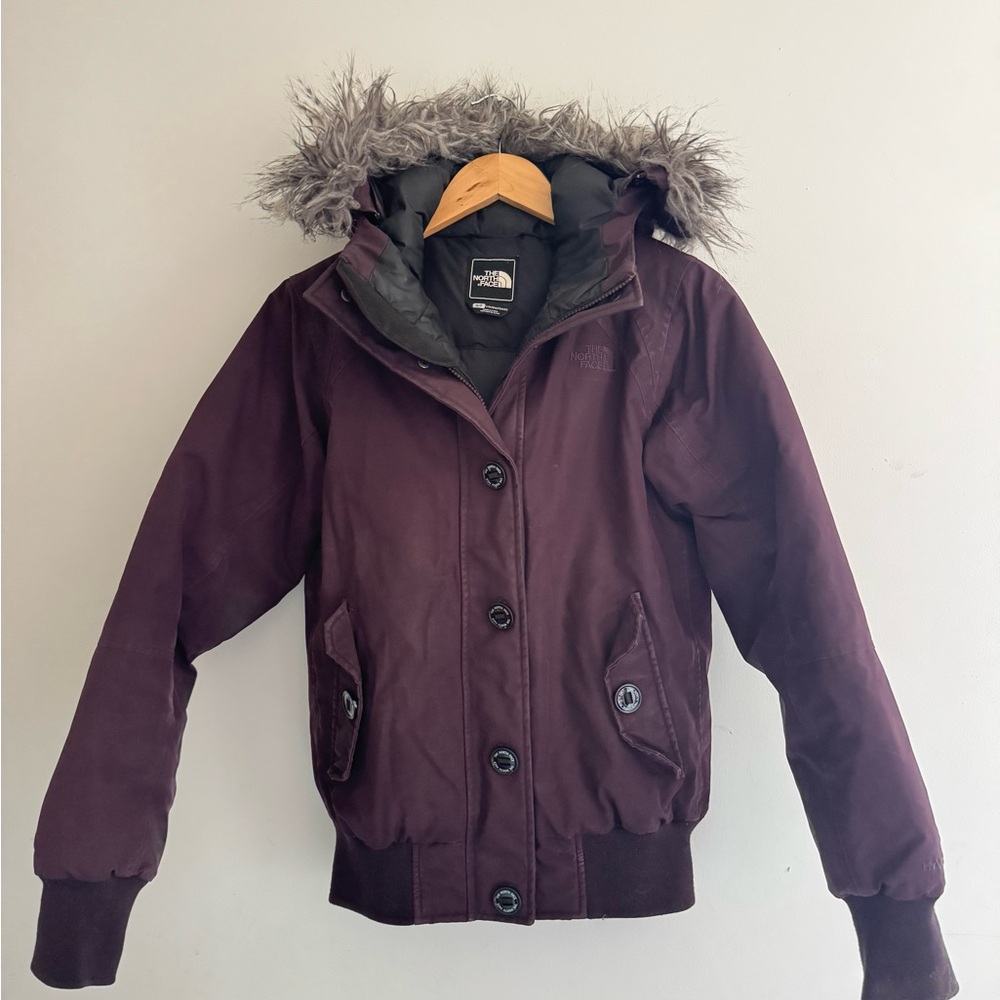 The North Face Women's Bomber Jacket - Purple with Gray Fur